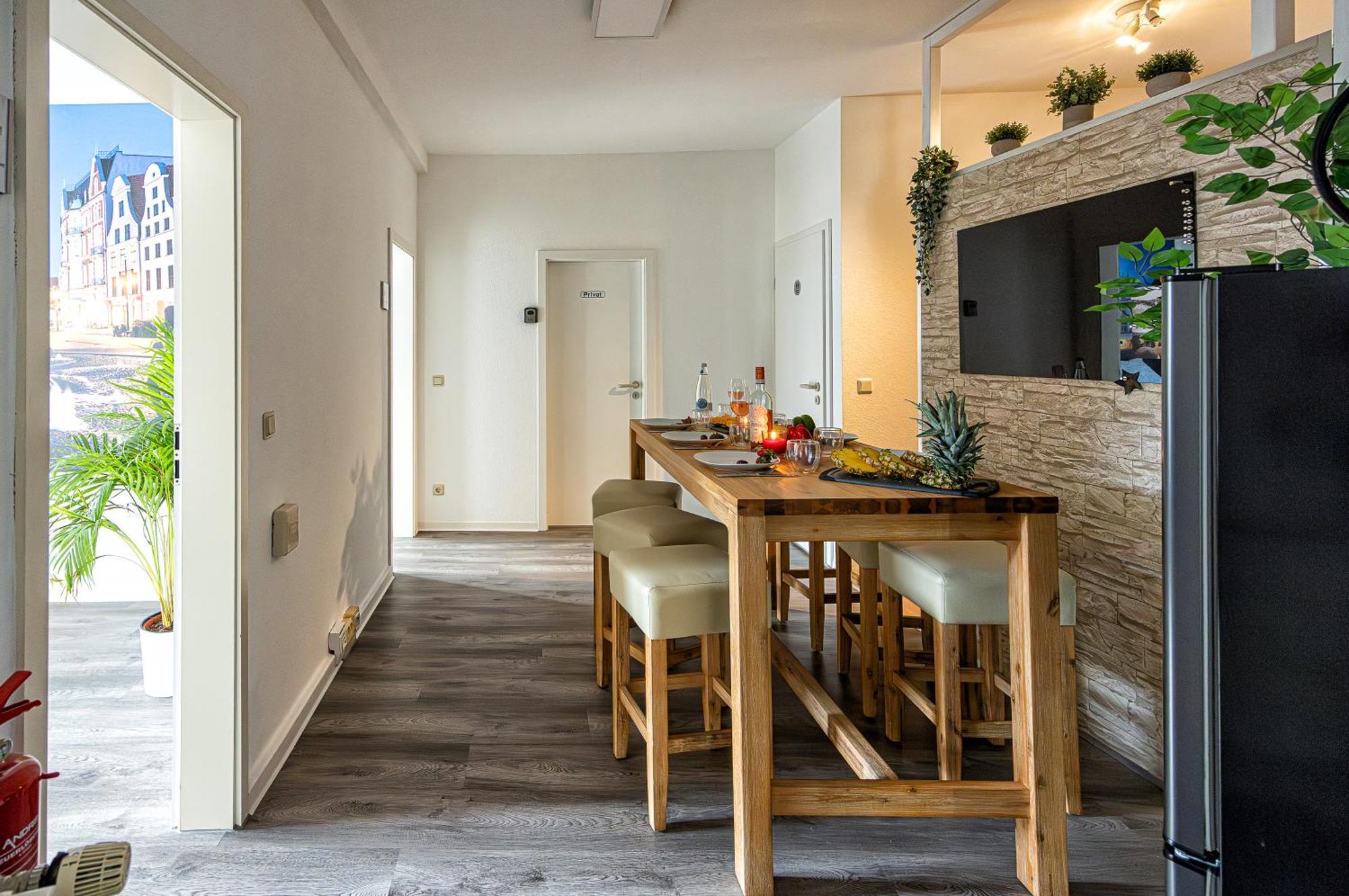 Luxus City Apartment Sauna Balkon Kueche Zentral Rostock Exterior photo