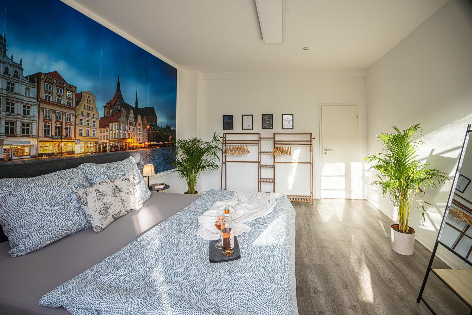 Luxus City Apartment Sauna Balkon Kueche Zentral Rostock Exterior photo
